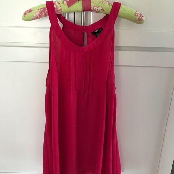 Torrid Womens Top Blouse Sleeveless Plus size 0 Loose Flowy Pink Pullover - Picture 1 of 5
